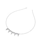 14K Oval Diamond Choker Necklace — 3D VIEW