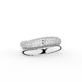 18K Yellow Gold Round Diamond Band Ring — TOP