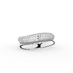18K Yellow Gold Round Diamond Band Ring — TOP