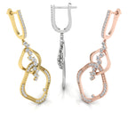 18K White Gold Diamond Drop Earrings — 3 COLOR