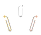 18K Round Drop Bespoke Diamond Earrings — 3 COLOR