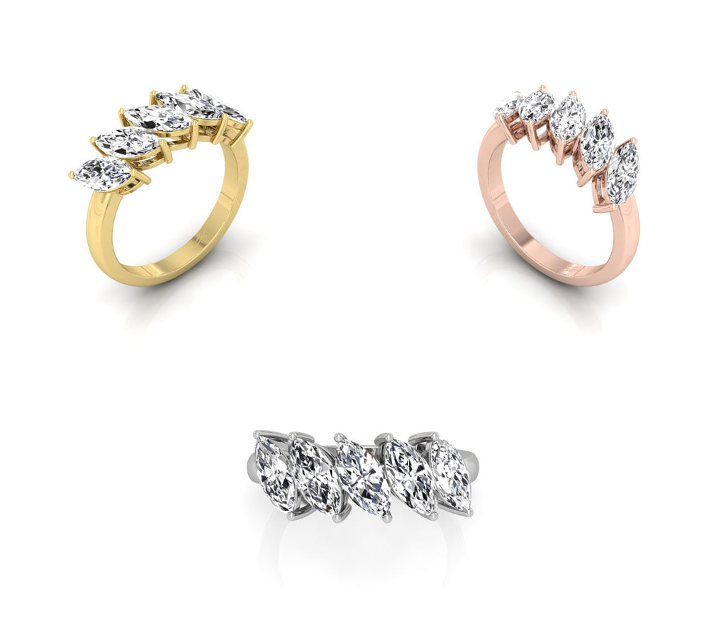 18K Eternity Marquise Diamond Ring — 3 COLOR