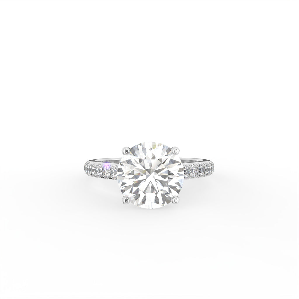 18K Solitaire Diamond Engagement Ring — TOP