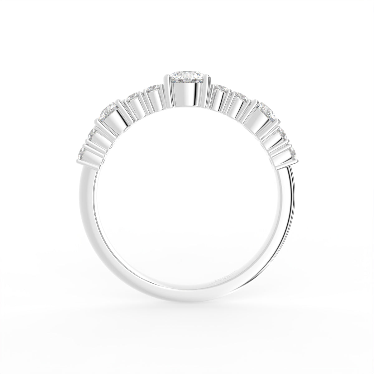 18K Half Eternity Diamond Ring — FRONT