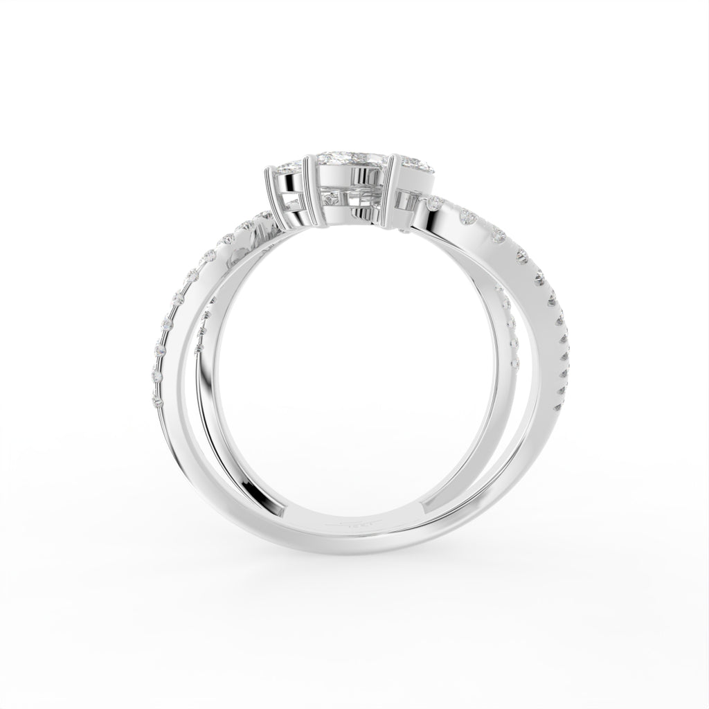 18K White Gold Bespoke Diamond Ring — FRONT