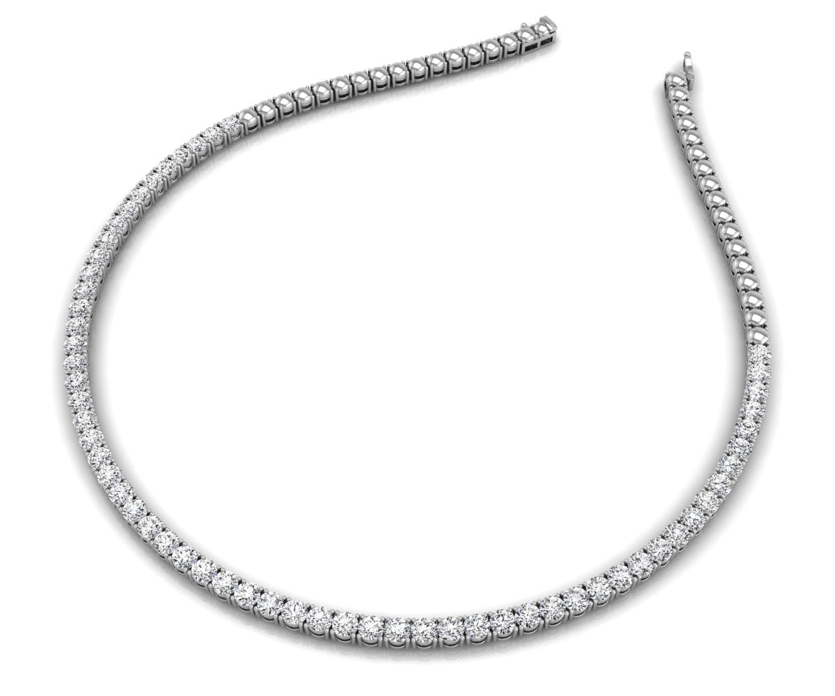 18K Layered Teardrop Diamond Necklace — 3D VIEW