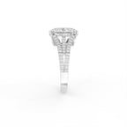 18K White Gold Solitaire Oval Diamond Ring — SIDE