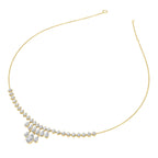 18K Yellow Gold Geometric Diamond Necklace — 3D VIEW