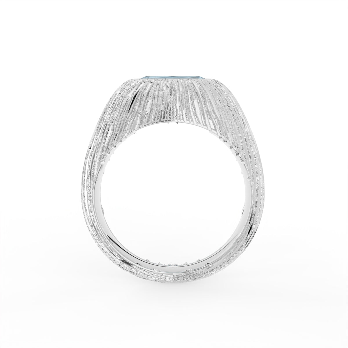 Sterling Silver Diamond Ring — FRONT/BACK