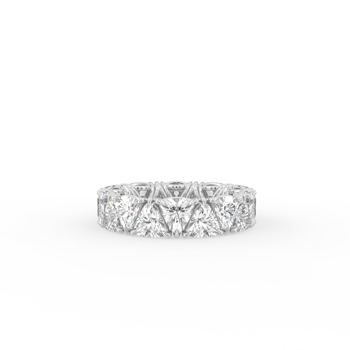 18K Eternity Trillion Diamond Ring — TOP