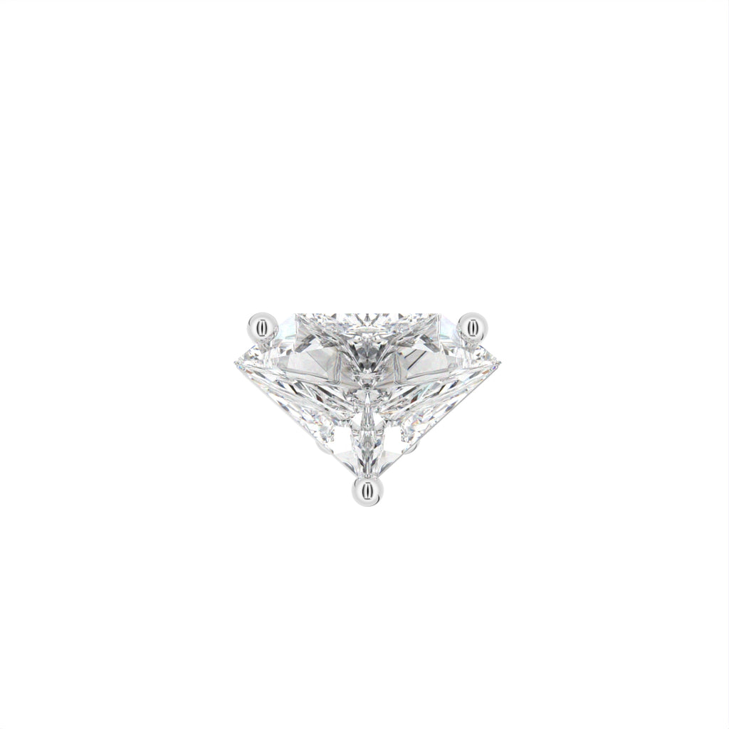 14K White Gold Trillion Diamond Stud Earrings — TOP