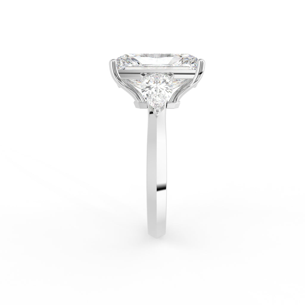 18K Solitaire Radiant Diamond Engagement Ring — SIDE