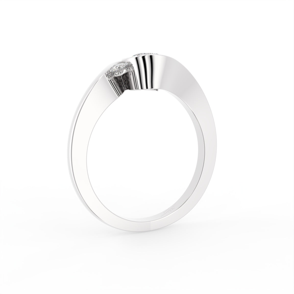 18K Solitaire Round Diamond Ring — 3D VIEW
