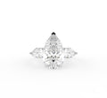 18K Trilogy Pear Diamond Ring — TOP