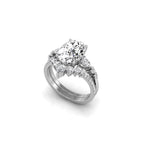 18K Bespoke Oval Diamond Engagement Ring — 3D VIEW
