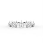 14K White Gold Star Round Diamond Ring — TOP