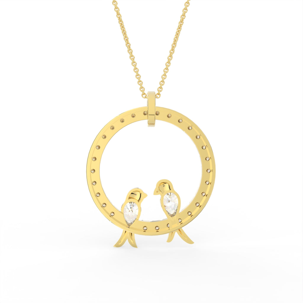 Sterling Silver Diamond Pendant — FRONT/BACK
