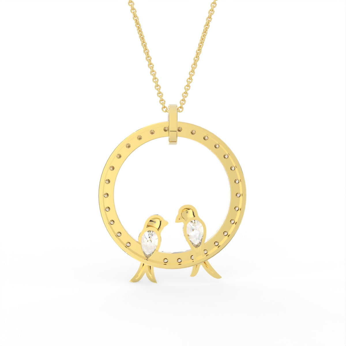 Sterling Silver Diamond Pendant — FRONT/BACK