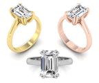 18K Solitaire Diamond Engagement Ring — 3 COLOR
