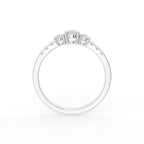 18K Bespoke Round Diamond Trilogy Ring — FRONT