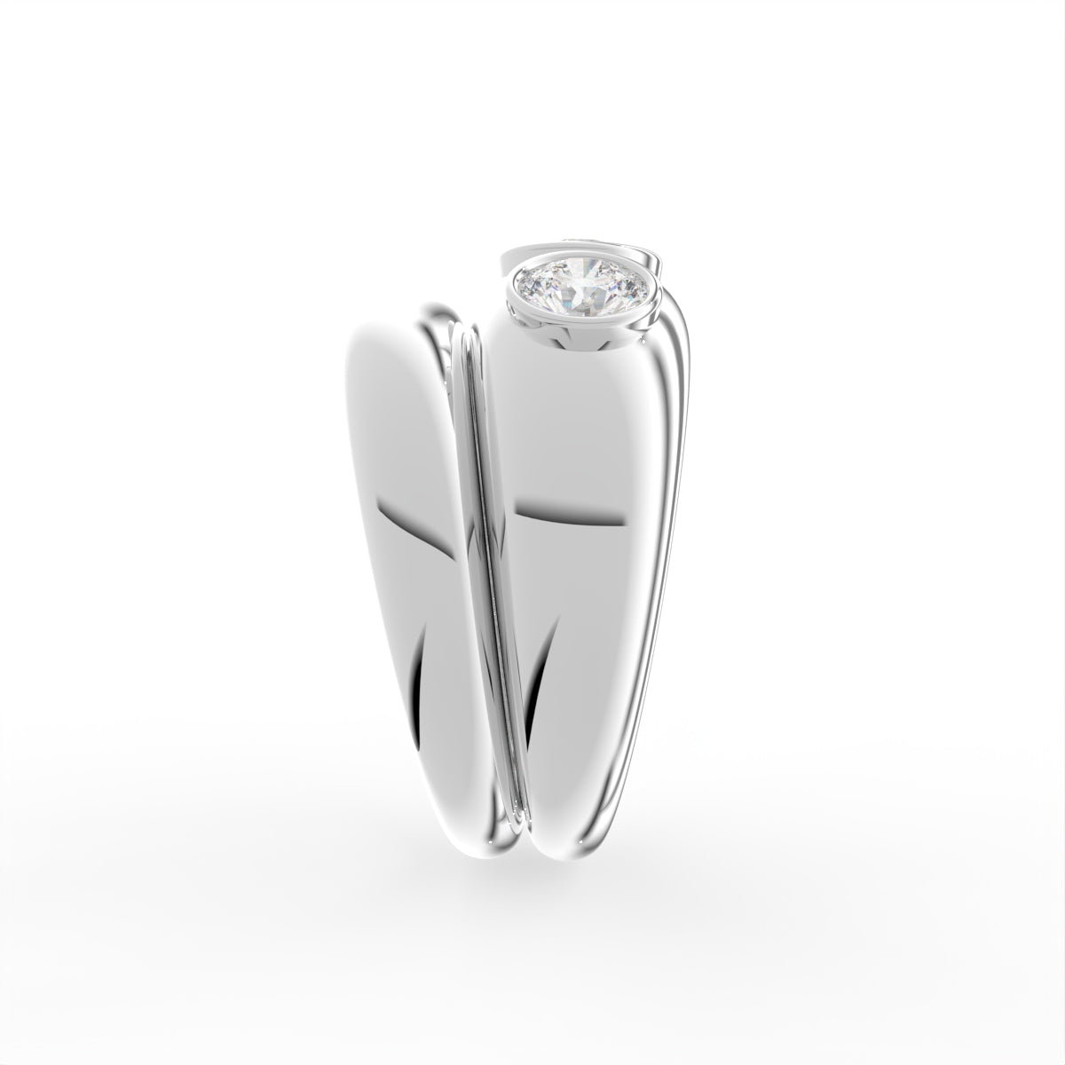 Sterling Silver Diamond Ring — 3D / RIGHT