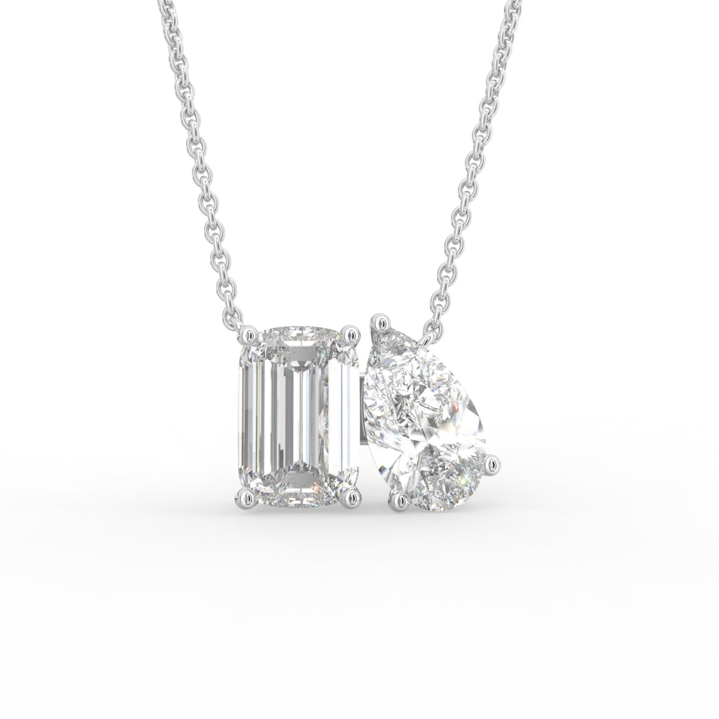vimg:Z01103|18K Yellow Gold Emerald Cut Diamond Pendant — FRONT