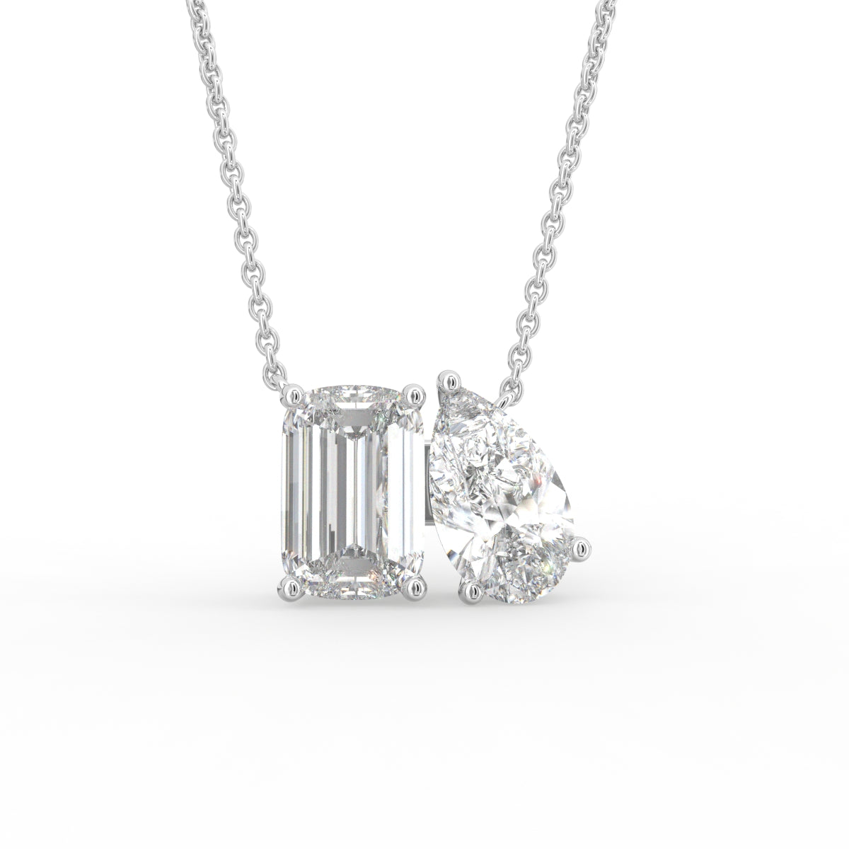vimg:Z01103|18K Yellow Gold Emerald Cut Diamond Pendant — FRONT