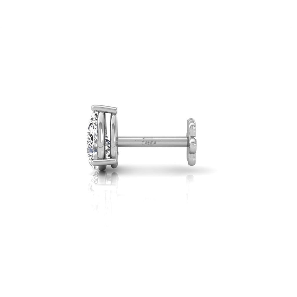 18K Pear Diamond Piercing Earring — SIDE VIEW