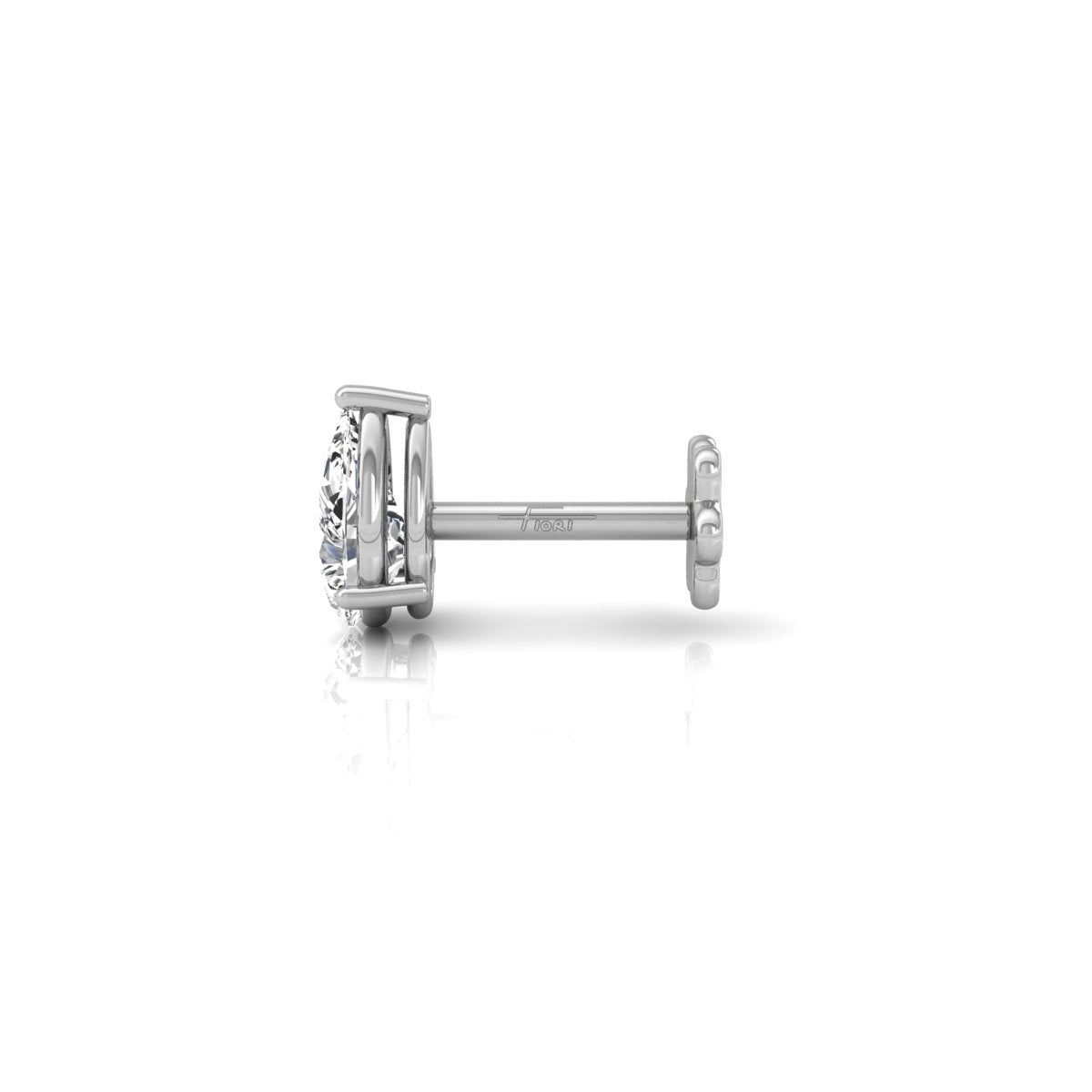 18K Pear Diamond Piercing Earring — SIDE VIEW