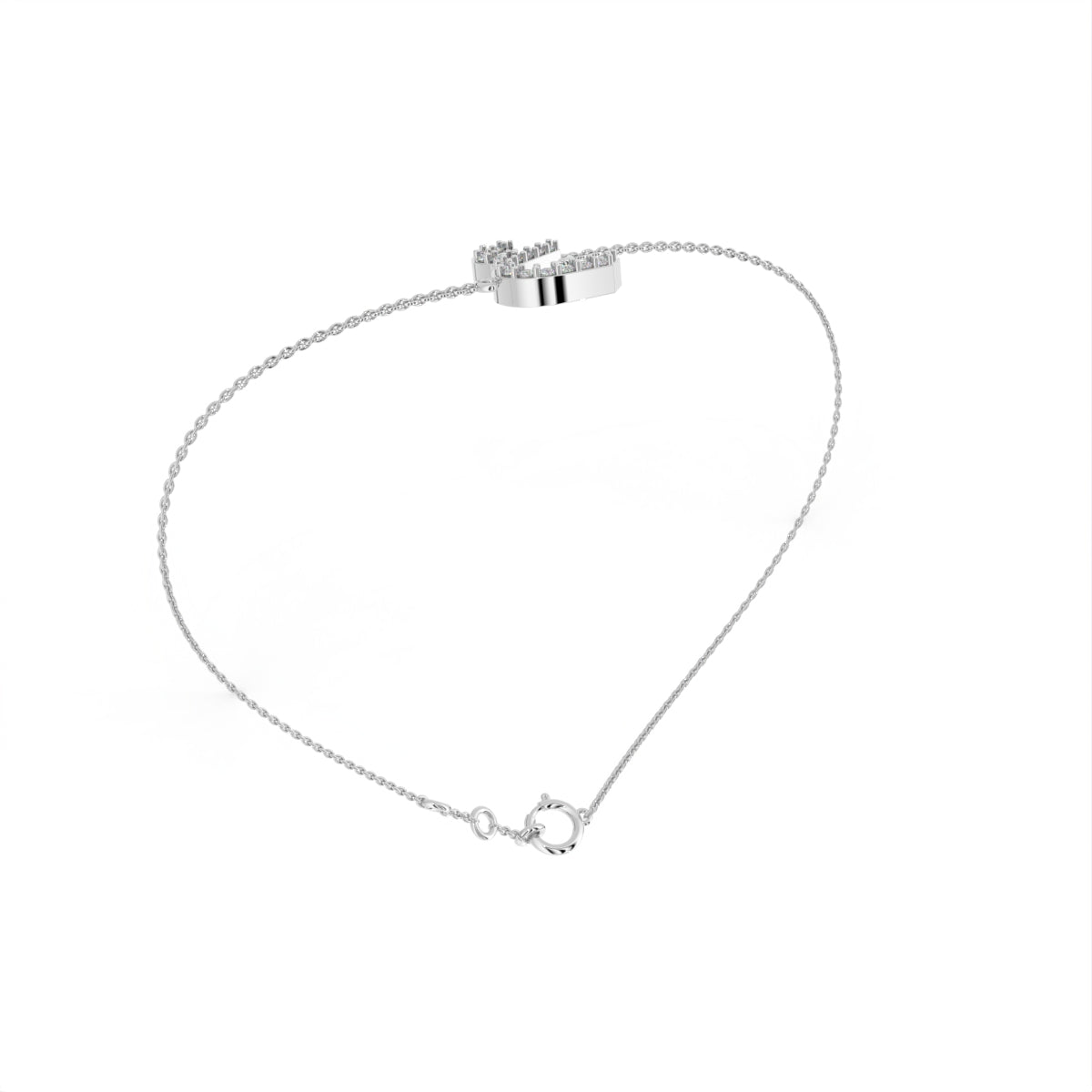 18K Arabic Alphabet Diamond Bracelet — 3D VIEW