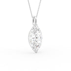 18K Solitaire Marquise Diamond Pendant — 3D VIEW
