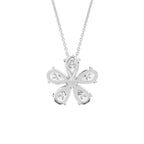 vimg:FJ4953|vimg:FJ3989|vimg:FJ4955|14K White Gold Floral Pear Diamond Pendant — BACK