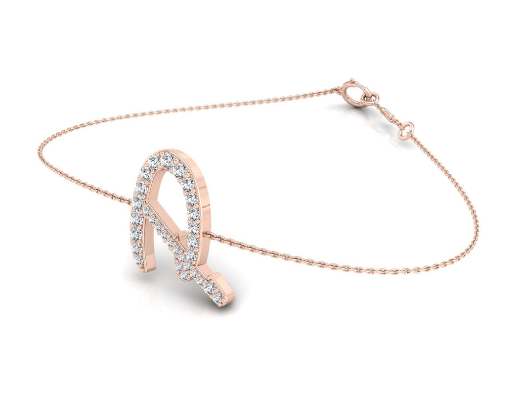 18K Alphabet Diamond Bracelet — 3D VIEW