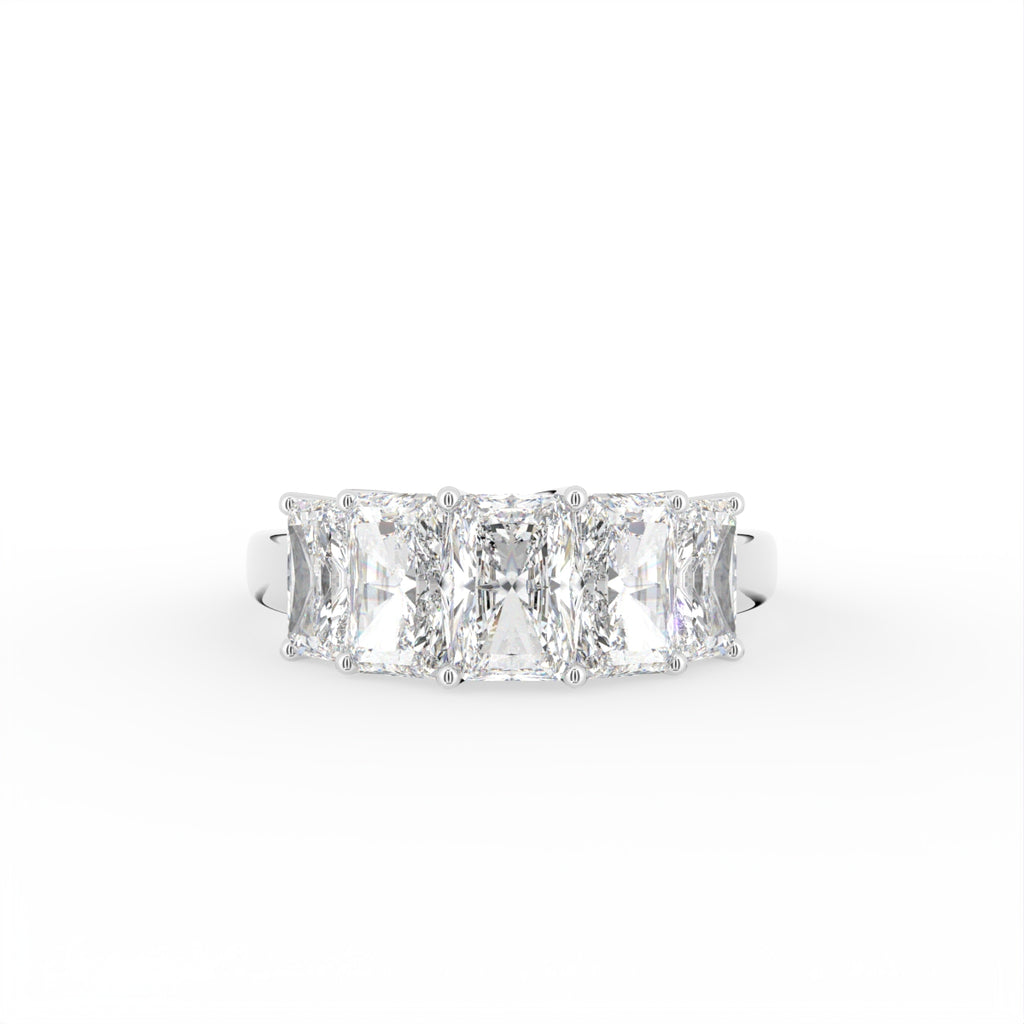14K Yellow Gold Bespoke Radiant Diamond Ring — TOP