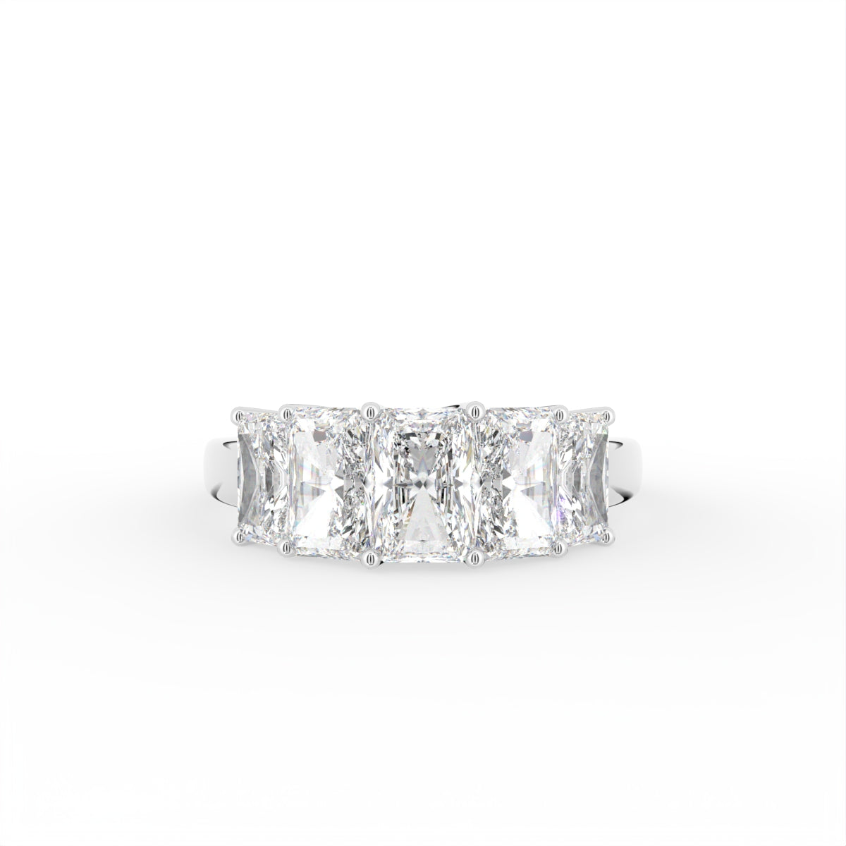 14K Yellow Gold Bespoke Radiant Diamond Ring — TOP