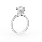 18K White Gold Marquise Diamond Engagement Ring — 3D VIEW