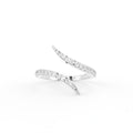 18K Rose Gold Round Diamond Open Ring — TOP