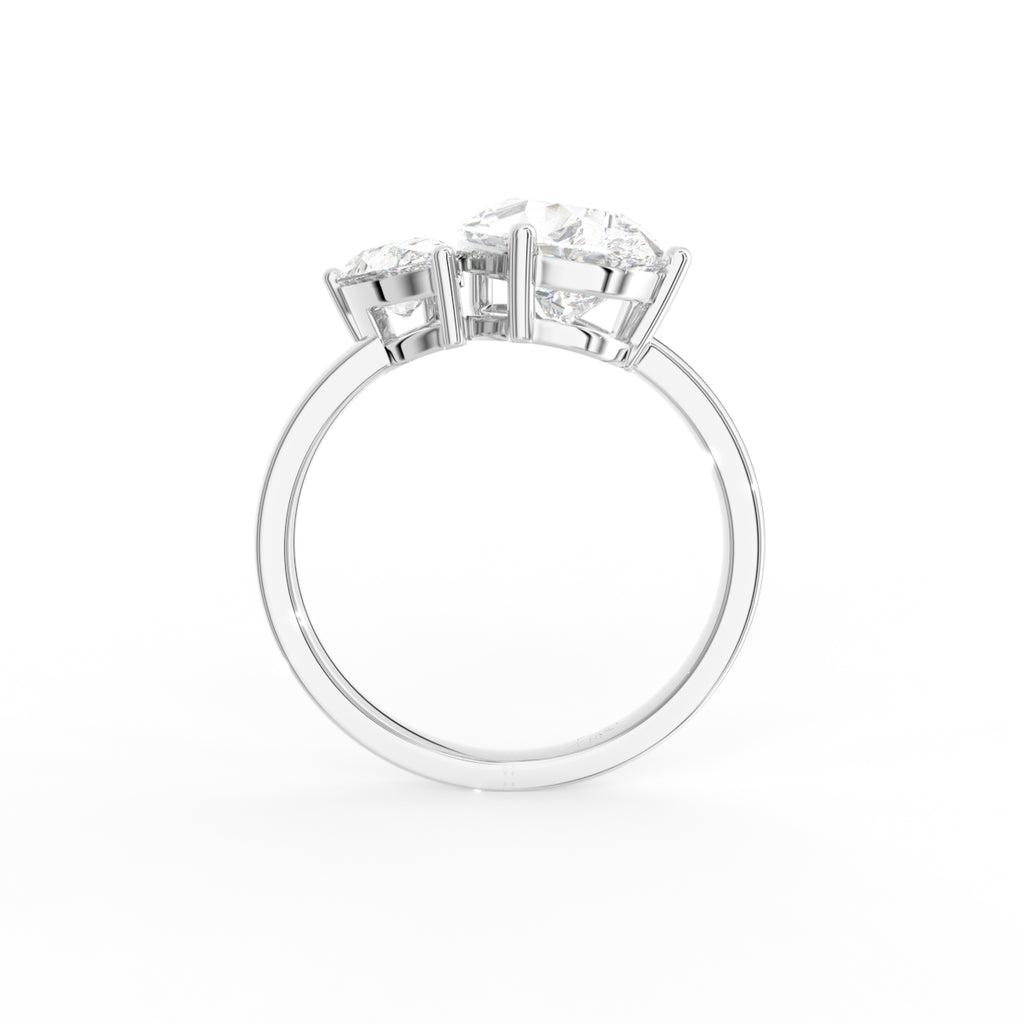 18K Pear Diamond Engagement Ring — FRONT