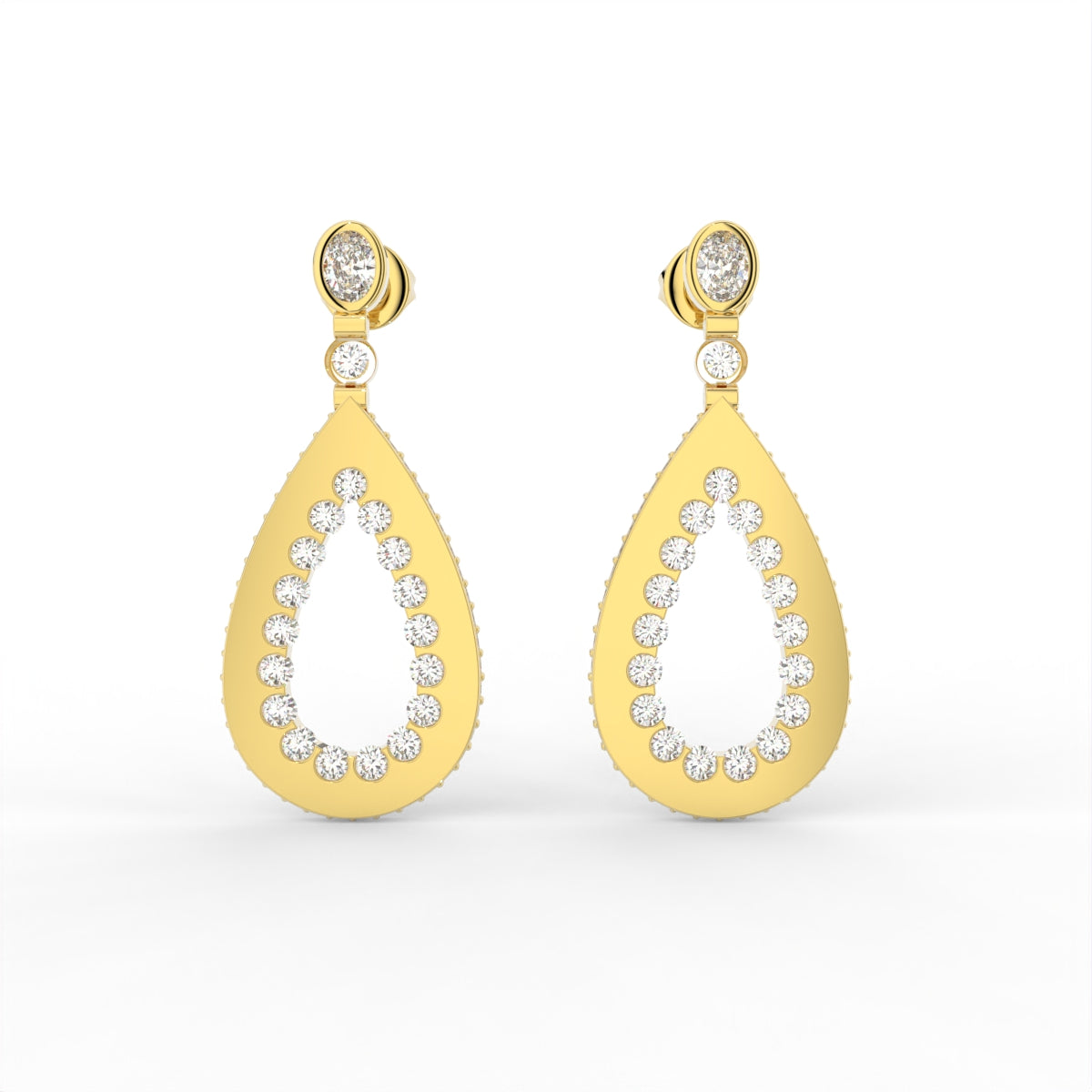 Sterling Silver Diamond Earrings — TOP