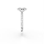 18K Solitaire Oval Diamond Engagement Ring — SIDE