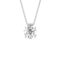 18K White Gold Solitaire Round Diamond Pendant — FRONT