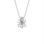 18K White Gold Solitaire Round Diamond Pendant — FRONT