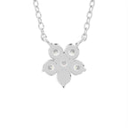 18K Floral Flower Round Diamond Pendant — BACK