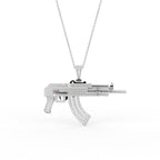 vimg:FJ6352|vimg:FJ6353|vimg:FJ6354|18K Gun Round Diamond Pendant — FRONT