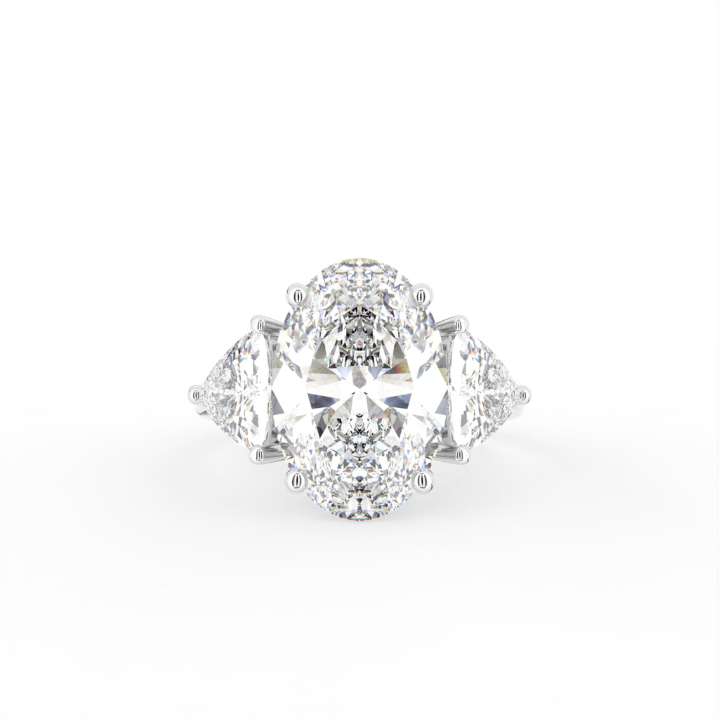 vimg:Z00565|18K White Gold Trilogy Oval Diamond Ring — TOP