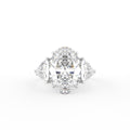 vimg:Z00565|18K White Gold Trilogy Oval Diamond Ring — TOP