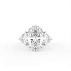 vimg:Z00565|18K White Gold Trilogy Oval Diamond Ring — TOP