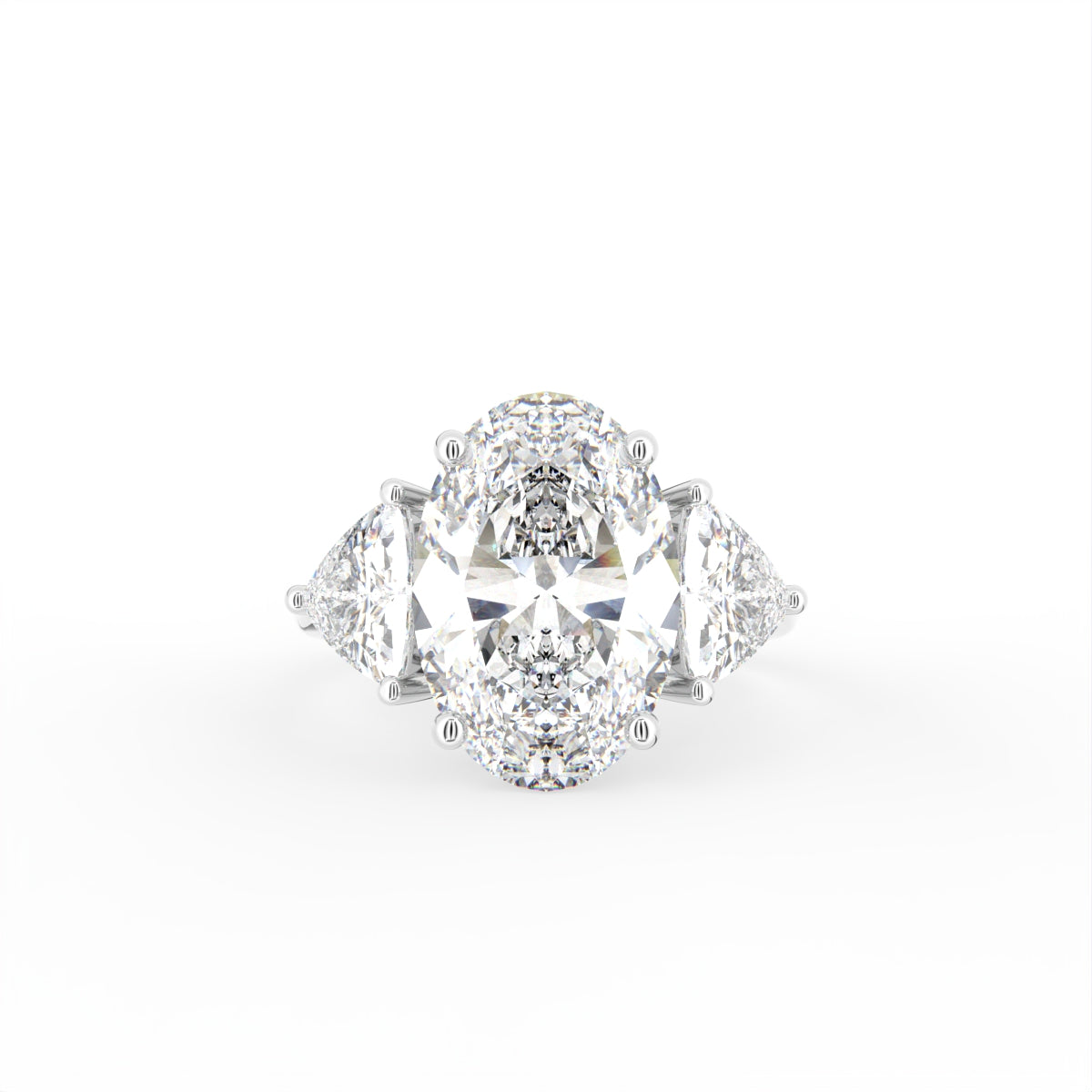 vimg:Z00565|18K White Gold Trilogy Oval Diamond Ring — TOP