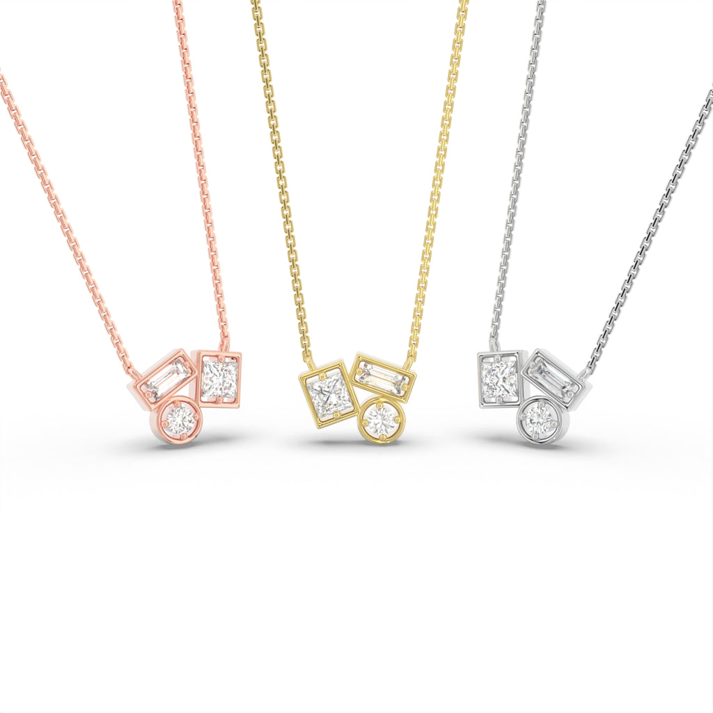 18K Diamond Pendant — 3 COLOR