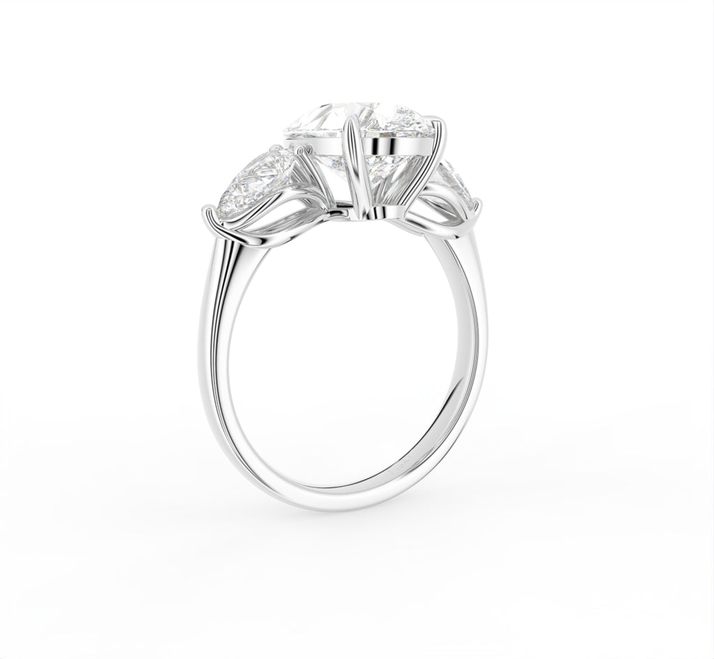 18K Trilogy Pear Diamond Ring — 3D VIEW